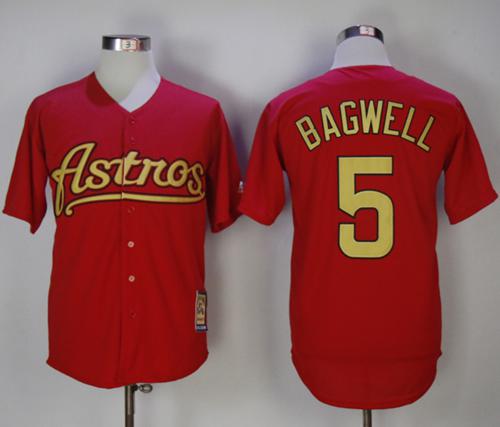 Astros #5 Jeff Bagwell Red 2002-2012 Turn Back The Clock Stitched MLB Jersey